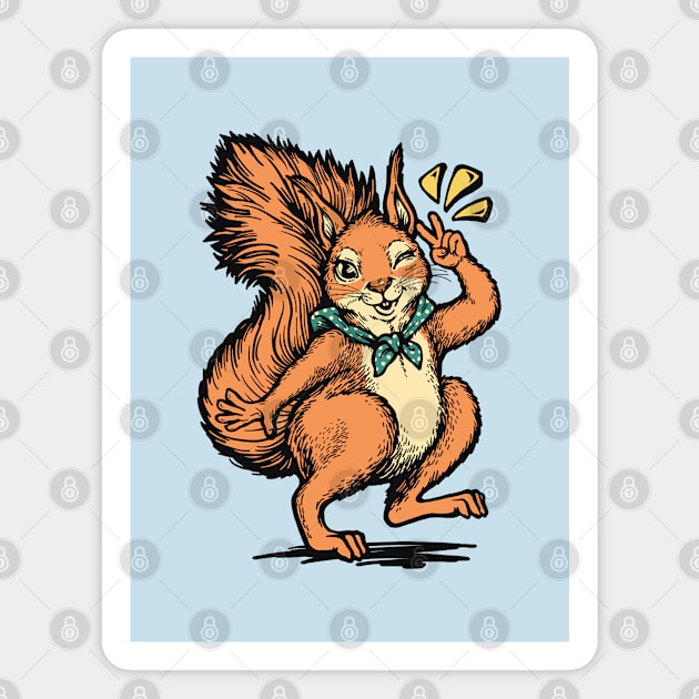 Kawaii Squirrel Magnet by Dima Kruk